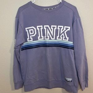 PINK VICTORIAS SECRET Light Purple Graphic Pullover Crewneck Sweatshirt